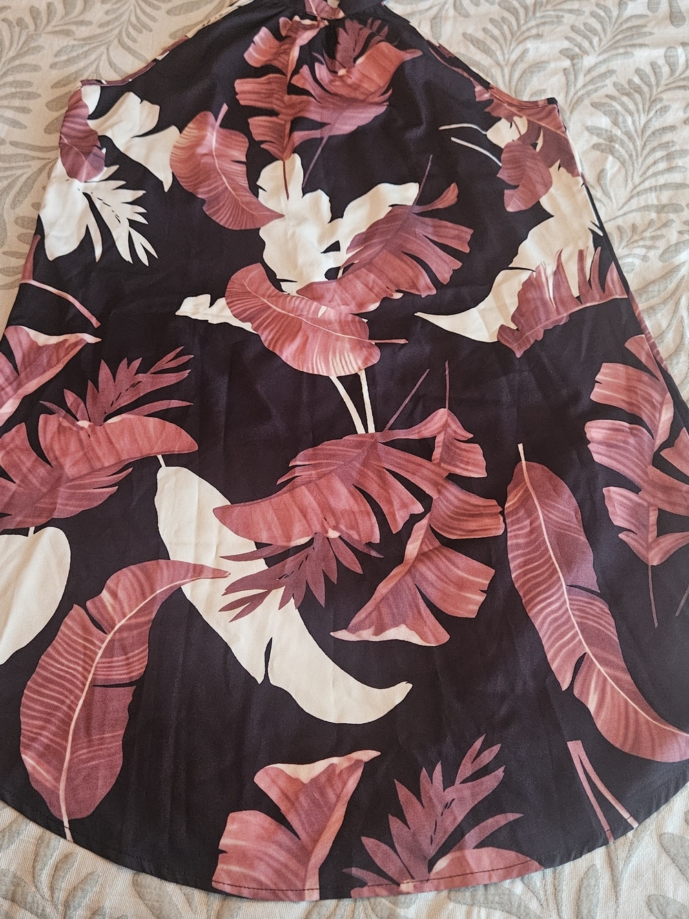 Floral Halter Midi Dress in Black, Pink & Cream